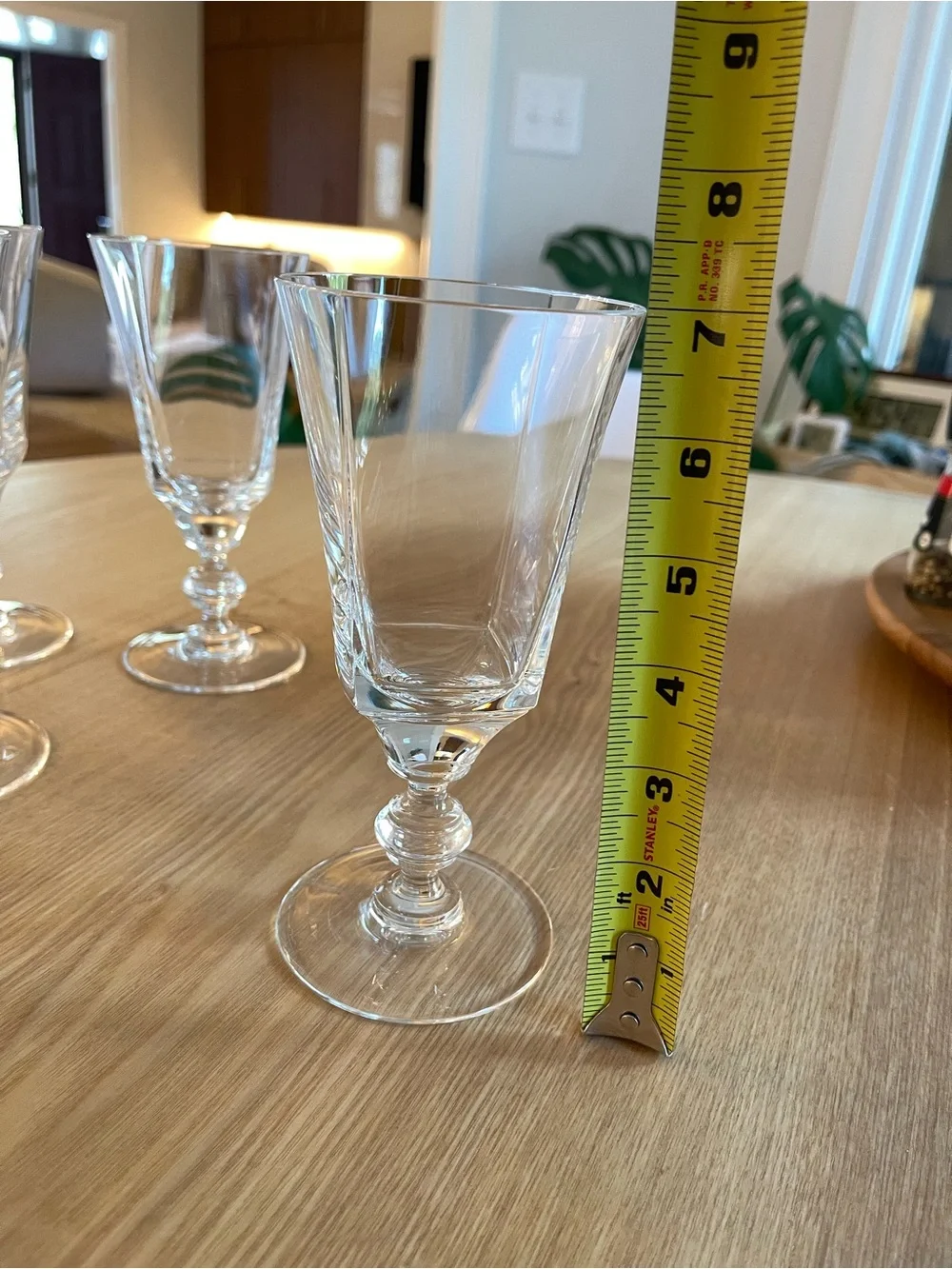 Williams Sonoma 7” Blown Glass Wine Glasses WMS9 Pattern Set of 6